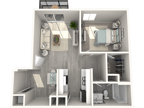 a floor plan of a one bedroom apartment